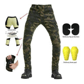 Vaqueros biker de color militar para hombre